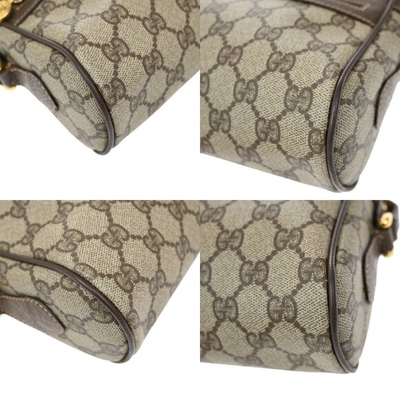 GUCCI Logo Sherry GG pattem Shoulder Bag PVC Leather Brown GHW Italy 34KB464 - Picture 7 of 16